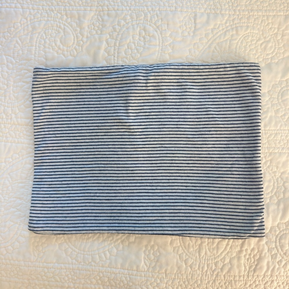 Brandy Melville Cropped Striped Blue and White Tube Top